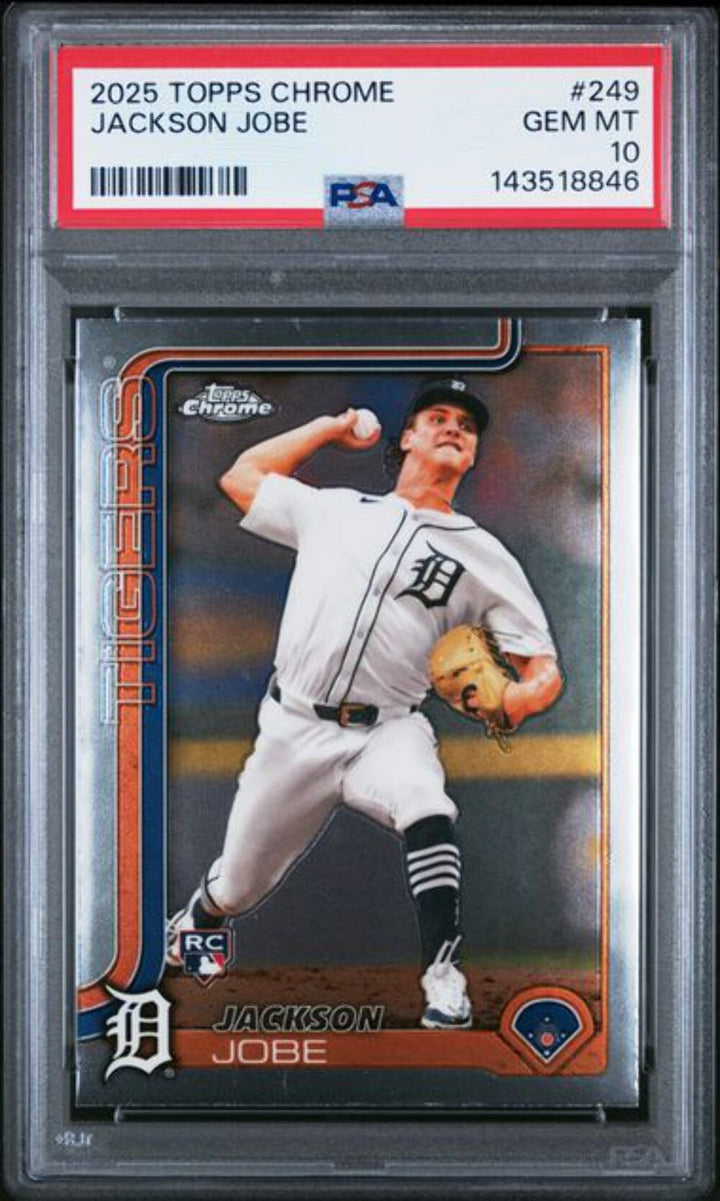 Graded 2025 Topps Chrome Jackson Jobe #249 Rookie RC Baseball Card PSA 10 Mint