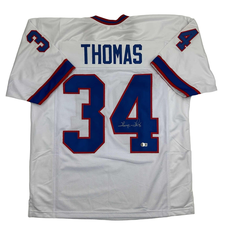 Autographed/Signed THURMAN THOMAS Buffalo White Jersey JSA COA Auto