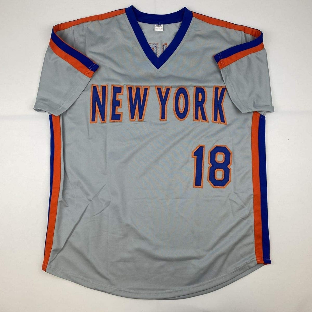 Autographed/Signed Darryl Strawberry New York Grey Jersey PSA/DNA COA