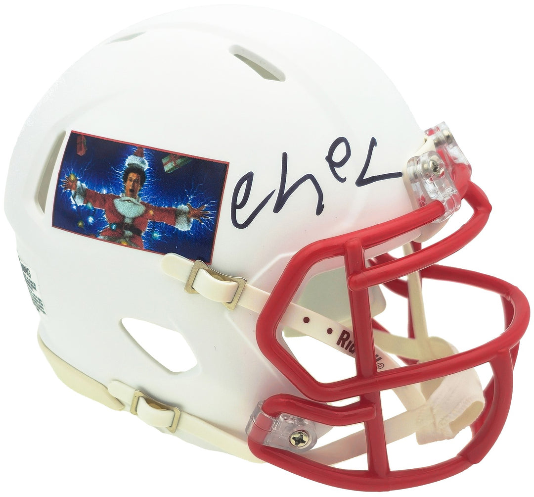 Chevy Chase Auto Signed Christmas Vacation White Speed Mini Helmet Beckett Wit
