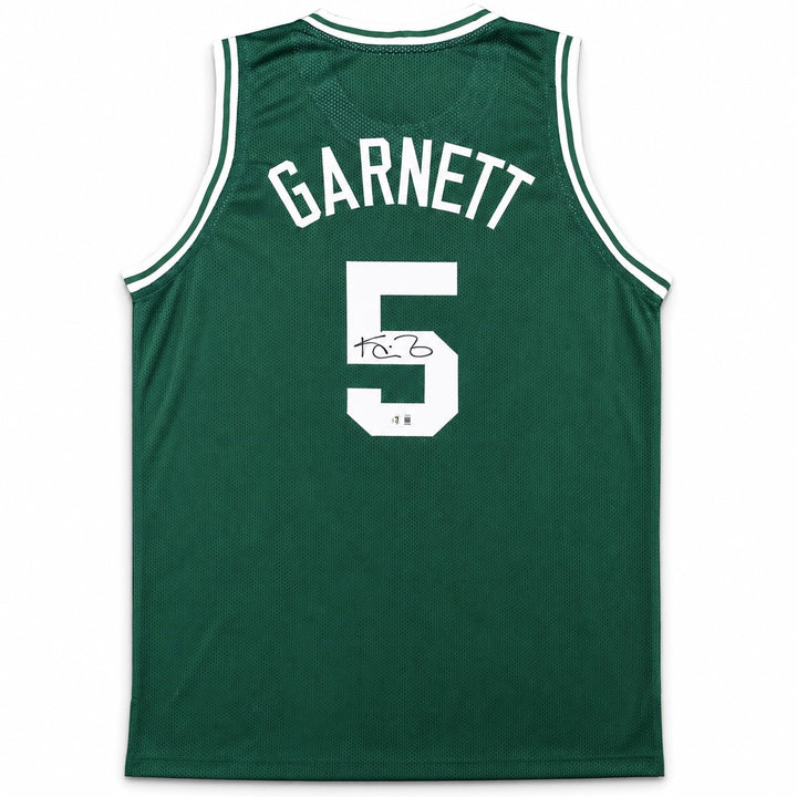 Boston Celtics Kevin Garnett Signed Green Jersey Beckett BAS Witness