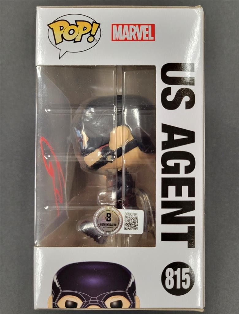 Wyatt Russell signed US Agent Funko Pop! 815 autograph Falcon Winter Soldier BAS