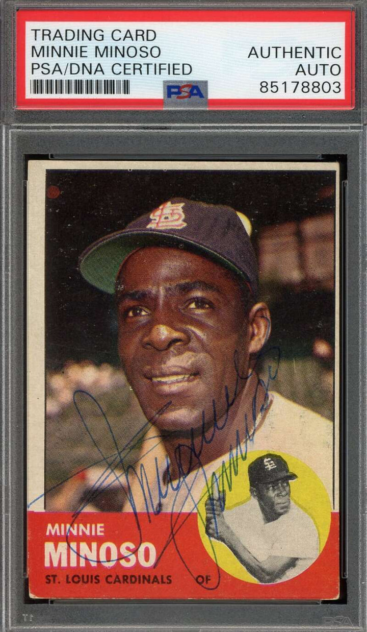 Minnie Minoso PSA DNA Vintage Signed 1963 Topps Autograph