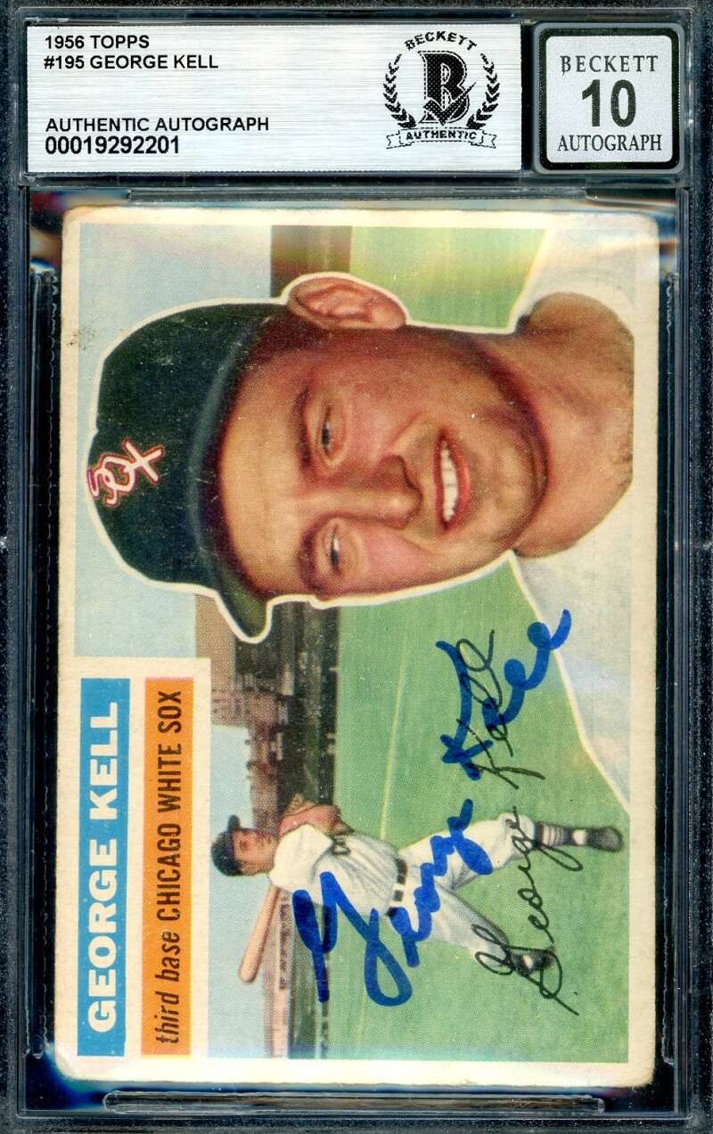George Kell Gem Mint 10 Beckett BAS Signed 1956 Topps Autograph