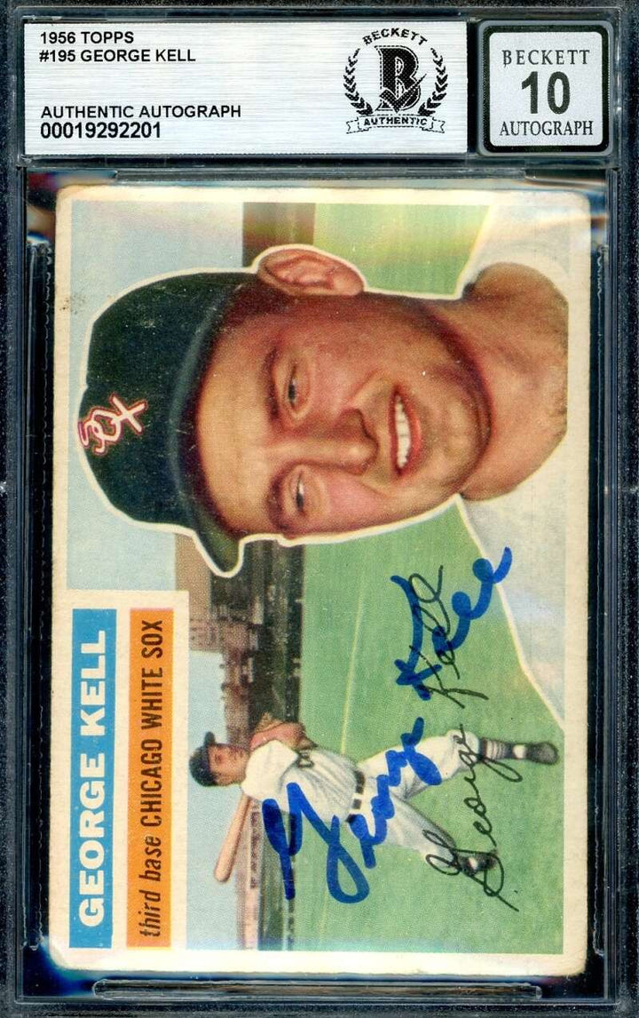George Kell Gem Mint 10 Beckett BAS Signed 1956 Topps Autograph