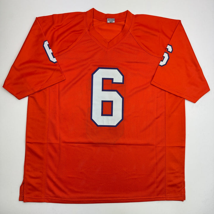Autographed/Signed DeAndre Hopkins Clemson Orange Football Jersey JSA COA