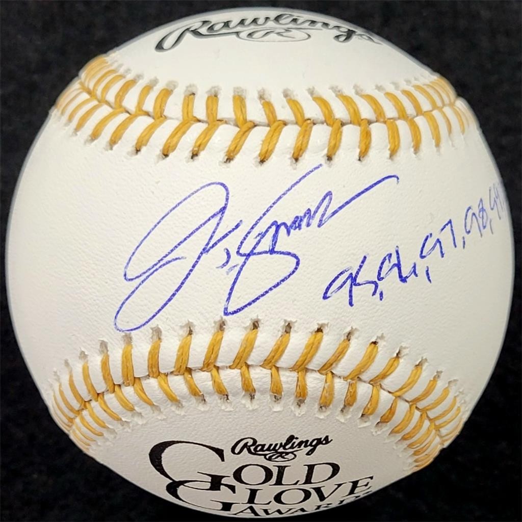 J.T. Snow signed "95,96,97,98,99,2000" Gold Glove Baseball autograph BAS Beckett