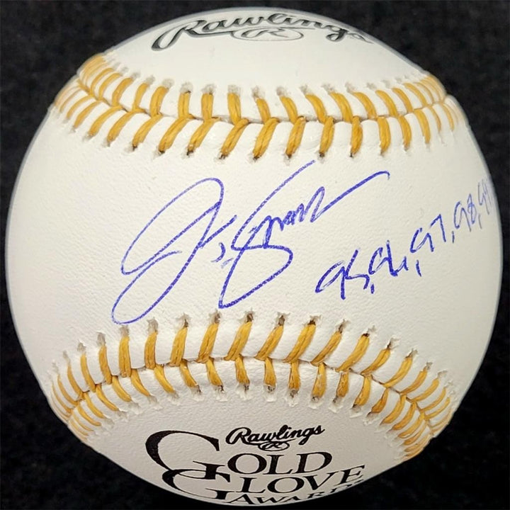 J.T. Snow signed "95,96,97,98,99,2000" Gold Glove Baseball autograph BAS Beckett