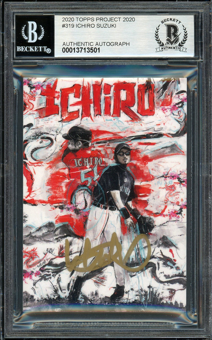 Ichiro Suzuki Auto Topps Project 2020 Andrew Thiele Card 319 Sig 10 /10 BAS