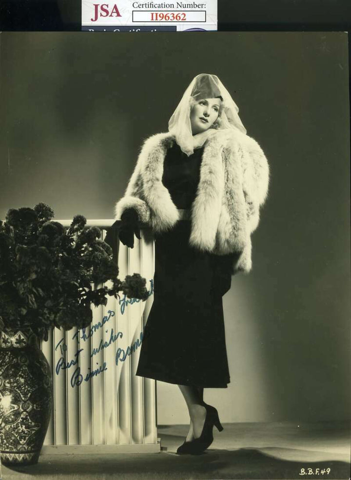 Binnie Barnes JSA Coa Signed Vintage 8x10 Photo Autograph