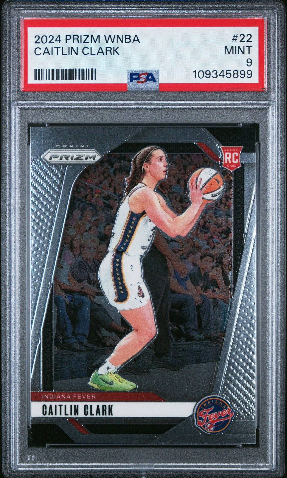 Graded 2024 Panini Prizm Caitlin Clark #22 Rookie RC Card PSA 9 Mint