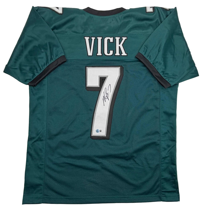 Autographed/Signed MICHAEL MIKE VICK Philadelphia Green Jersey PSA COA