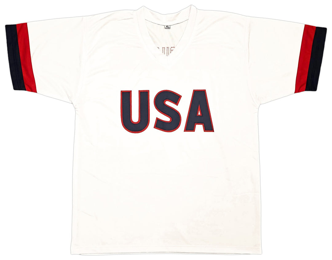 1999 Team USA Women's Soccer World Cup Champions Auto White Jersey 8 Sigs Hamm
