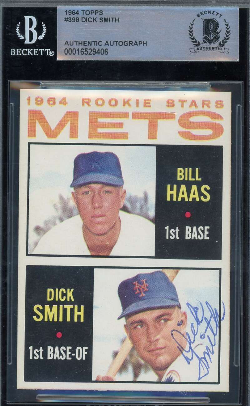 Dick Smith Beckett BAS Signed 1964 Topps Rookie Autograph