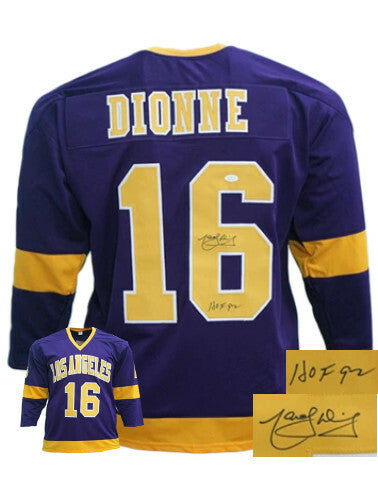 Marcel Dionne signed Los Angeles Pro Style Hockey Purple Jersey HOF 92 - JSA ITP