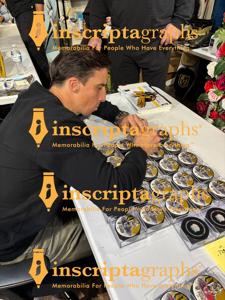 Marc-Andre Fleury Autographed Vegas Golden Knights Glitter Puck IGM COA Signed