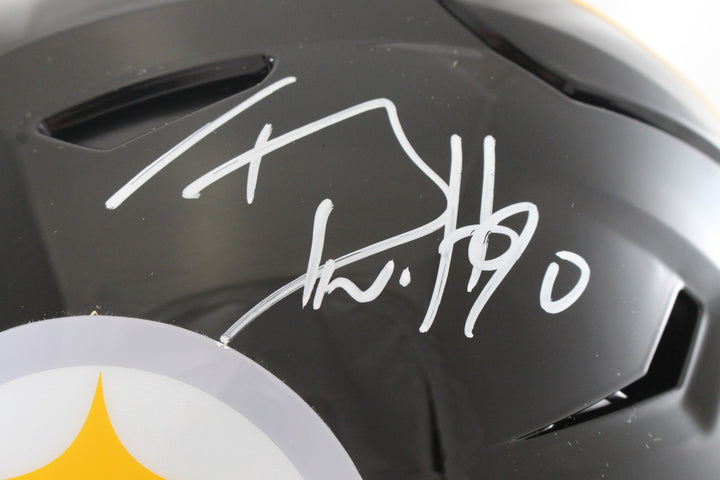 TJ Watt Autographed Pittsburgh Steelers SpeedFlex Helmet Beckett Witness 56192