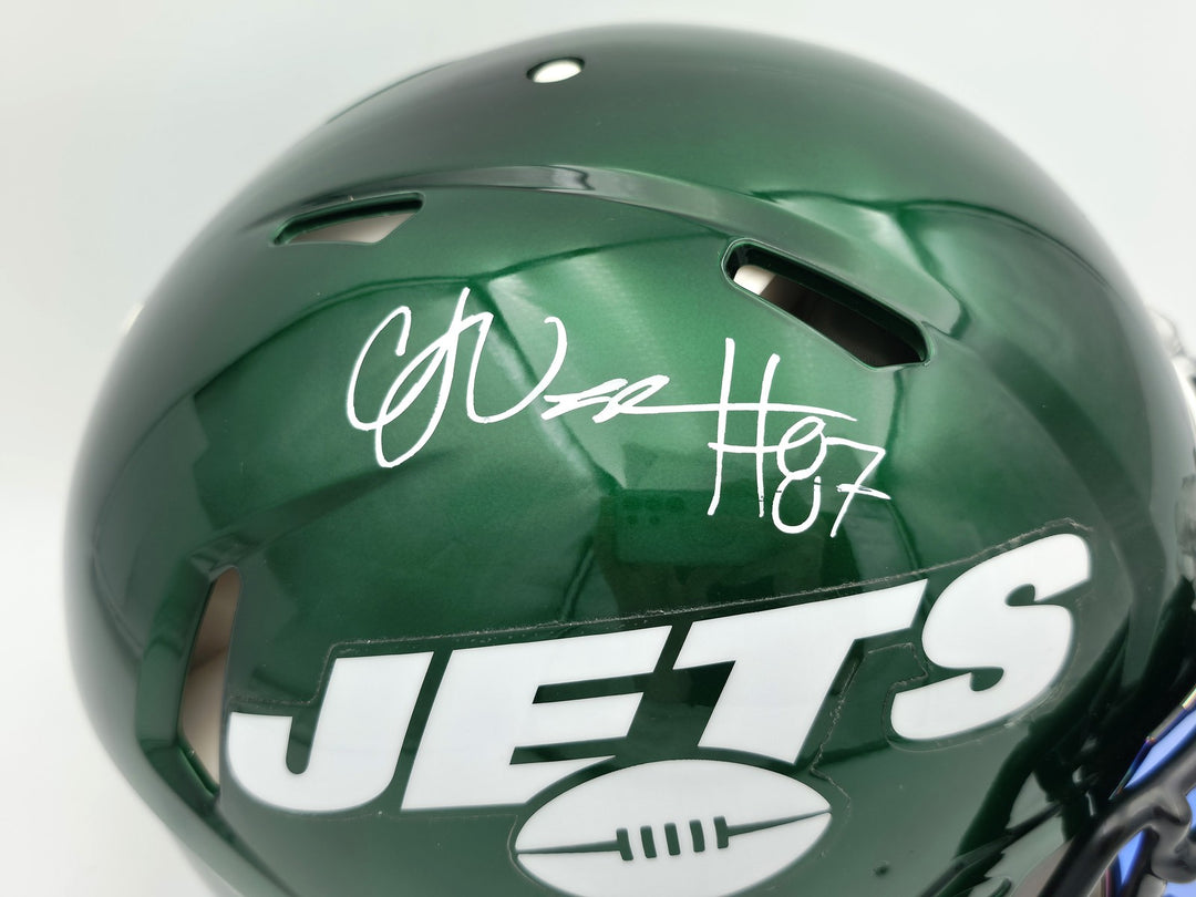 CJ Uzomah Auto Jets Flash Green Full Size Speed Authentic Helmet Beckett Witness