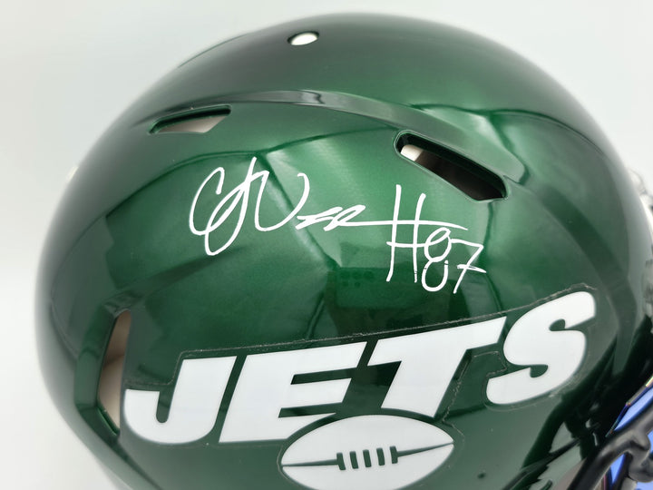 CJ Uzomah Auto Jets Flash Green Full Size Speed Authentic Helmet Beckett Witness