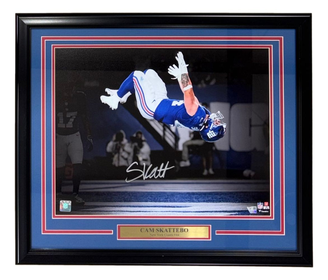 Cam Skattebo Signed Framed 16x20 New York Giants Photo Fanatics