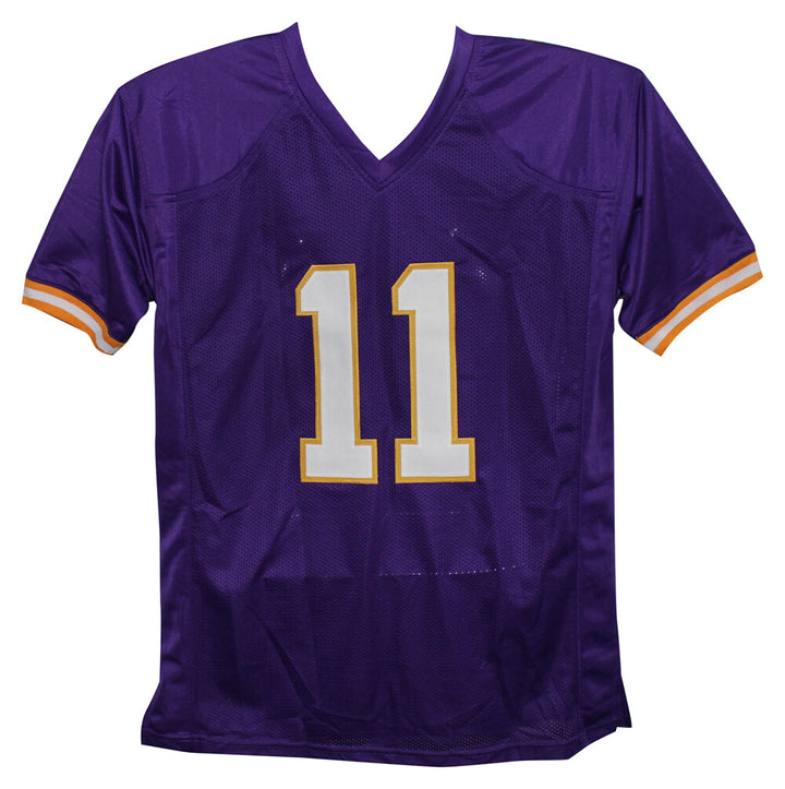 Daunte Culpepper Autographed/Signed Pro Style Purple XL Jersey Beckett 39303