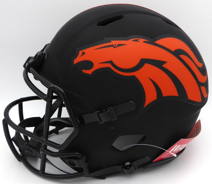 Russell Wilson Signed Black Eclipse FS Auth Helmet Broncos Lets Ride Fanatics