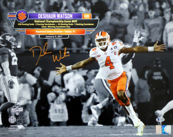 Deshaun Watson Signed 16x20 Photo Clemson Tigers Beckett BAS