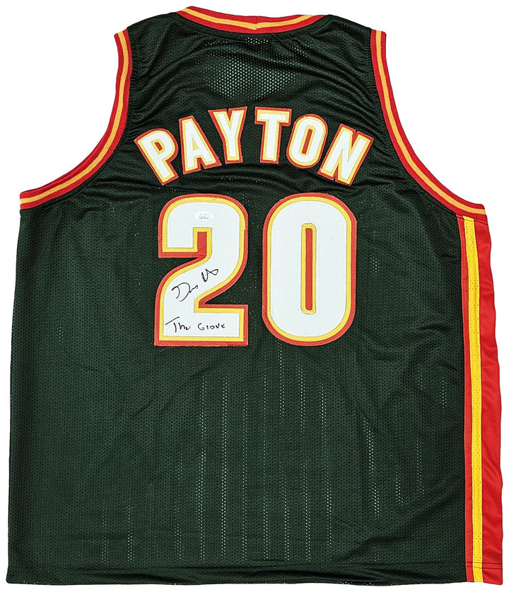 Seattle Supersonics Gary Payton Auto Signed Dark Green Jersey "The Glove" JSA