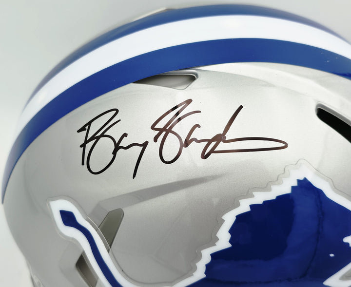 Barry Sanders Auto Lions Silver 1983-02 Full Size Speed Authentic Helmet Beckett