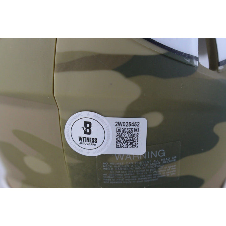 Adrian Peterson Autographed Minnesota Vikings Camo Mini Helmet Beckett 49856