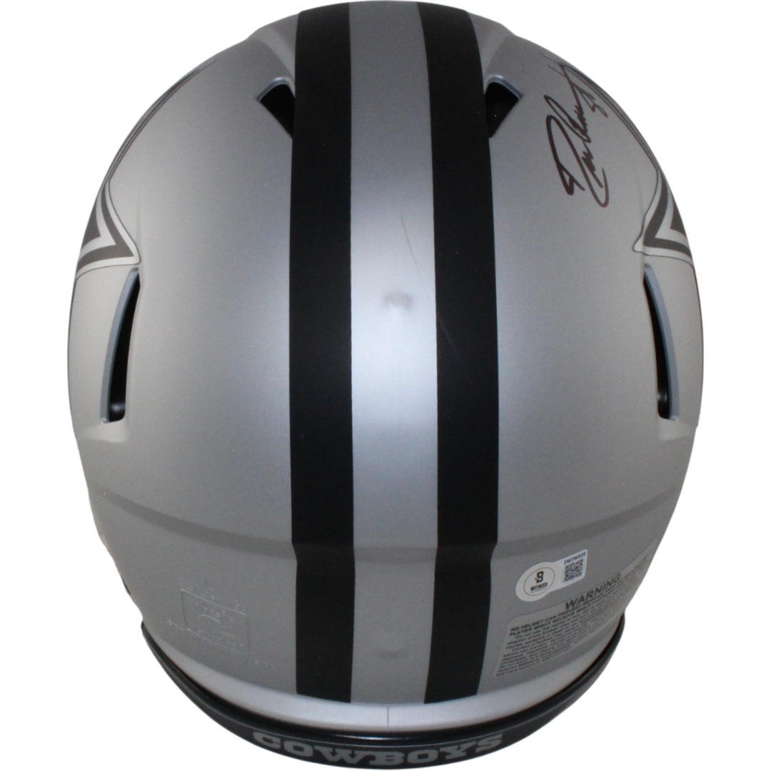 Staubach Dorsett Pearson Signed Dallas Cowboys Pro Rave Helmet Beckett 54616