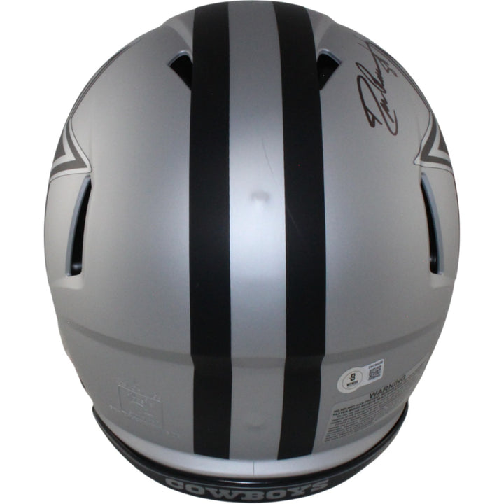 Staubach Dorsett Pearson Signed Dallas Cowboys Pro Rave Helmet Beckett 54616