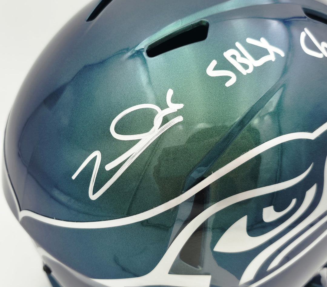 Zach Charbonnet Signed Seahawks Full Size Rivalries Speed Replica Helmet MCS