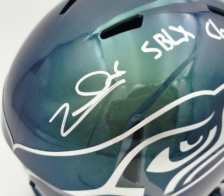 Zach Charbonnet Signed Seahawks Full Size Rivalries Speed Replica Helmet MCS