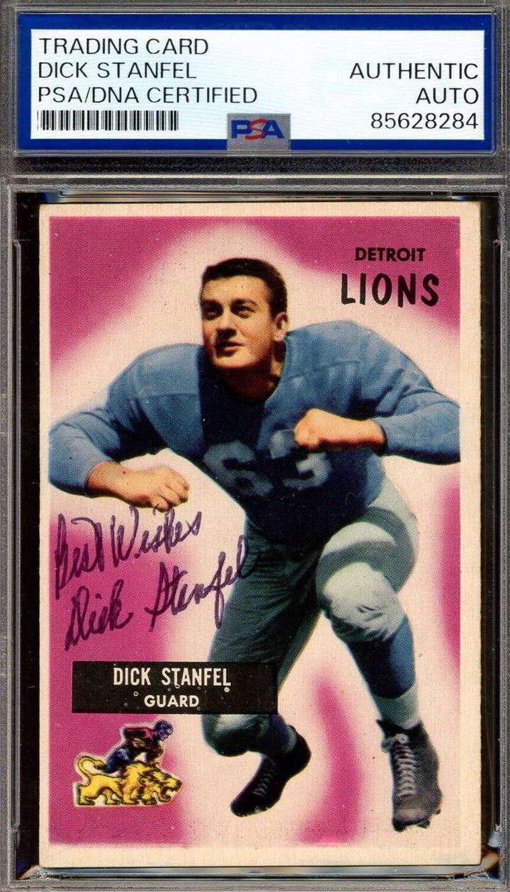 Dick Stanfel PSA DNA Signed 1955 Bowman Rookie Autograph HOF