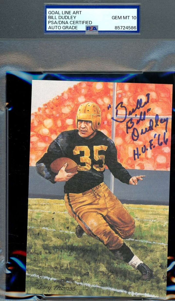 Bill Dudley Gem Mint 10 PSA DNA Autograph Goal Line Art Card GLAC Signed HOF 66