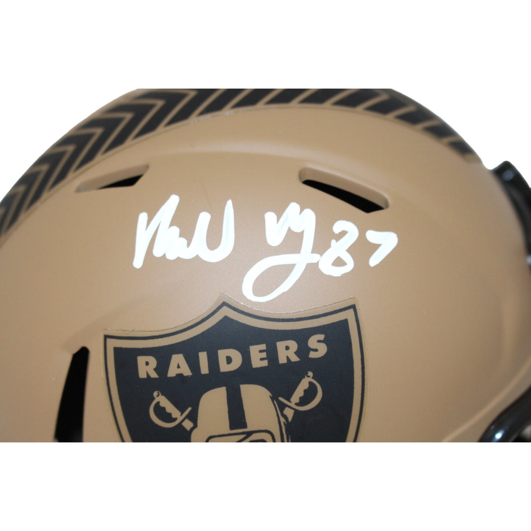 Michael Mayer Signed Las Vegas Raiders 23 Salute Mini Helmet BAS 43083