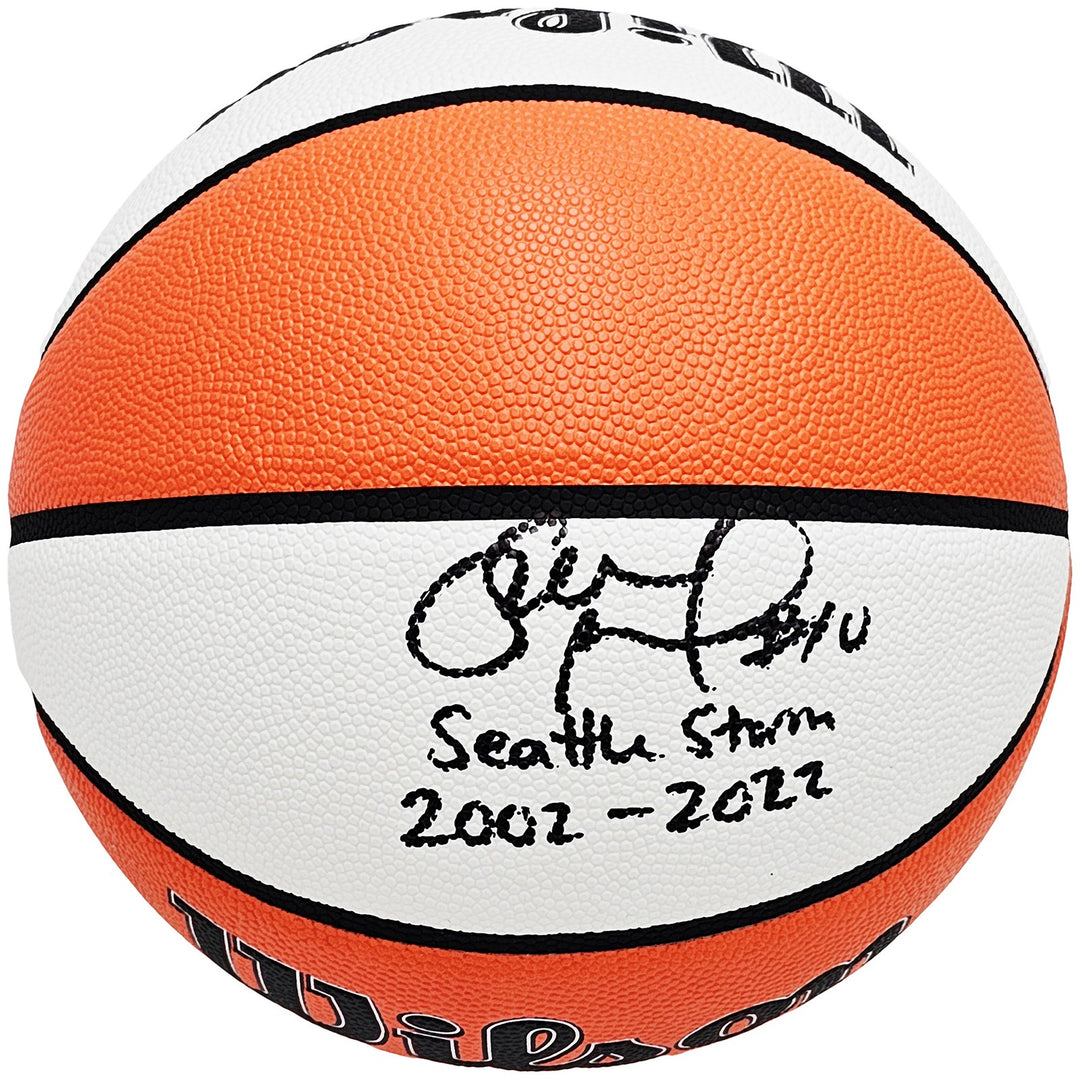 Sue Bird Auto Authentic White Panel I/O Basketball Storm 2002-2022 Beckett