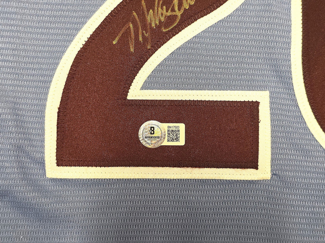 Phillies Mike Schmidt Signed Light Blue Throwback Nike Jersey Size XL Beckett