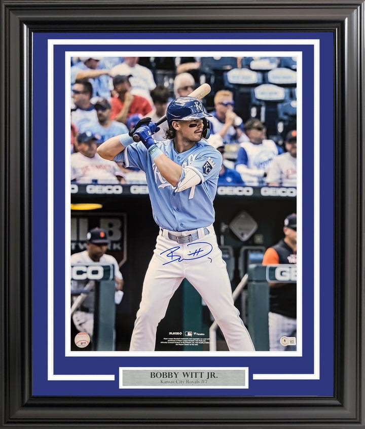 Bobby Witt Jr. Signed Framed 16x20 Photo Kansas City Royals Beckett BAS Witness