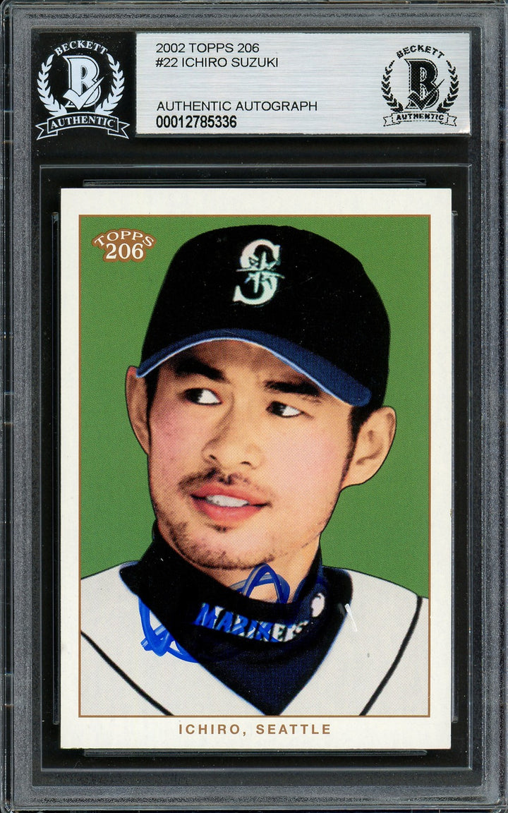 Ichiro Suzuki Autographed Signed 2002 Topps 206 Card 22 Seattle Mariners Beckett