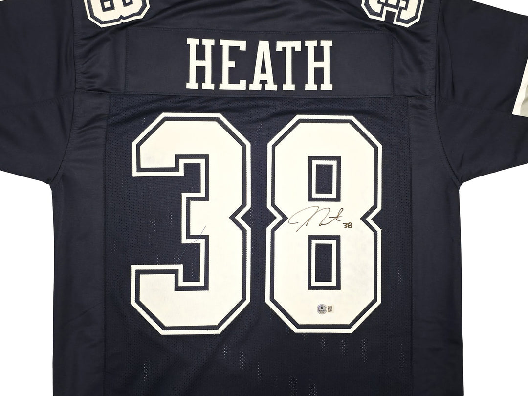 Dallas Cowboys Jeff Heath Autographed Blue Jersey Beckett BAS QR