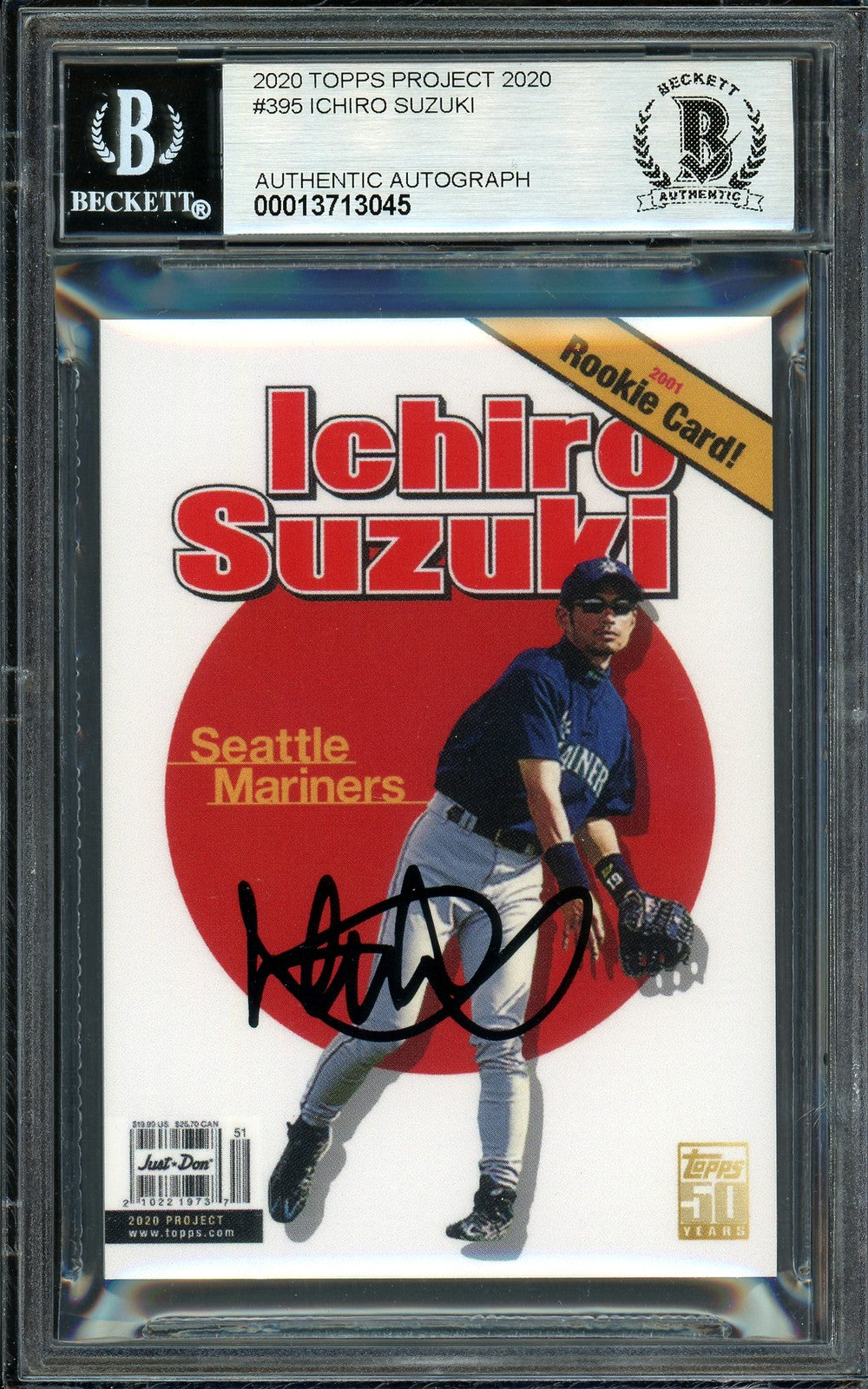 Ichiro Suzuki Auto Topps Project 2020 Don C Card 395 Mariners Sig 10 /10 BAS