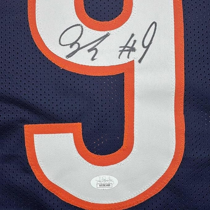 Framed Autographed/Signed Jaquan Brisker 35x39 Chicago Blue Jersey JSA COA