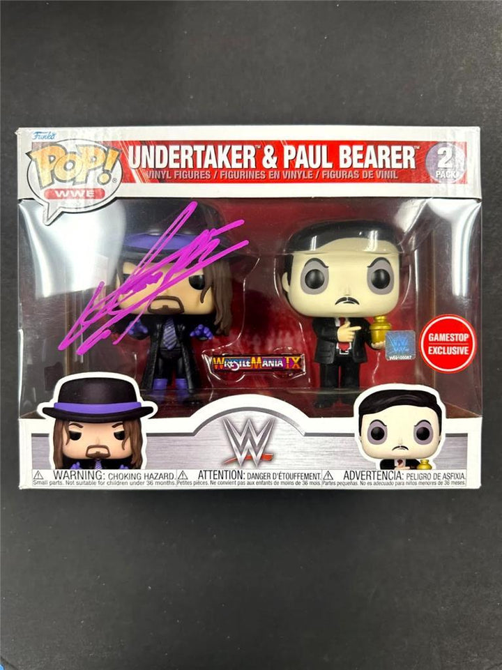 The Undertaker signed 2 Pack WWE Wrestling Funko Pop! Gamestop auto Beckett BAS