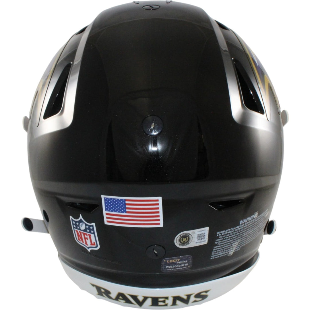 Ray Lewis Autographed Baltimore Ravens SpeedFlex Helmet Beckett Witness 57513