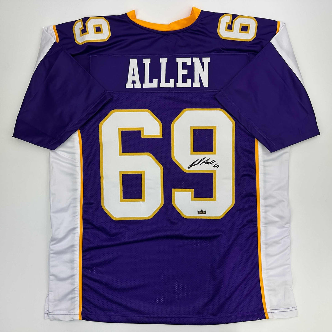 Facsimile Autographed Jared Allen Minnesota Purple Reprint Jersey Size Men's XL