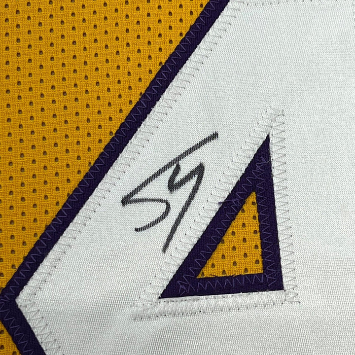 FRAMED Autographed/Signed SHAQUILLE SHAQ O'NEAL 33x42 LA Yellow Jersey COA
