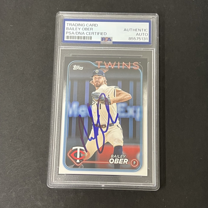 2024 Series One #121 Bailey Ober signed card PSA Auto Authentic Twins