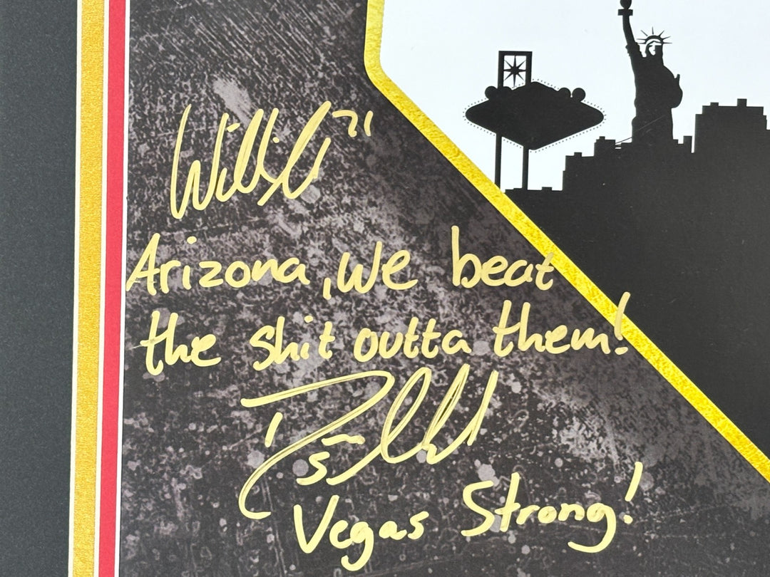 Marc-Andre Fleury Neal Karlsson Engelland Signed 1st Poster 2017 Vegas Knights